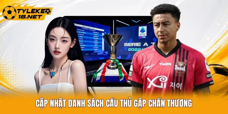 Cập nhật danh sách cầu thủ gặp chấn thương