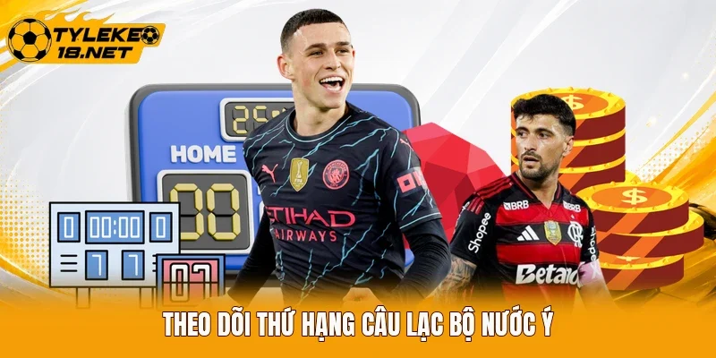 Theo dõi thứ hạng câu lạc bộ nước Ý